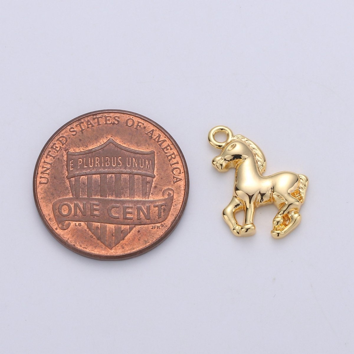 24K Gold Filled Stallion Horse Dainty Charm Beautiful Animal for Necklace or Bracelet C-892