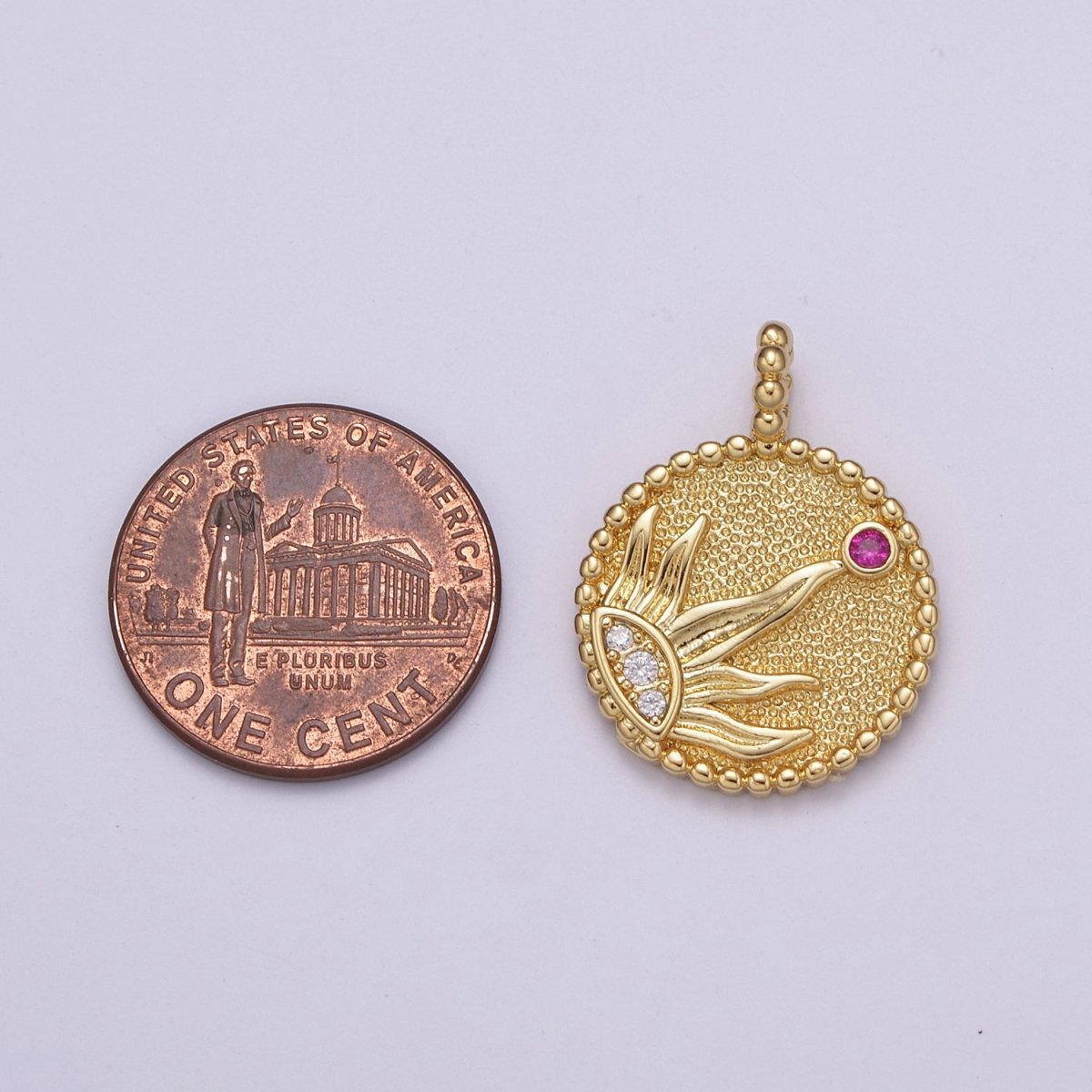 24k Gold Filled Sun Pendant Radiant Rays of Sun Charm Solar System Celestial Symbol Charm Pendant N-524