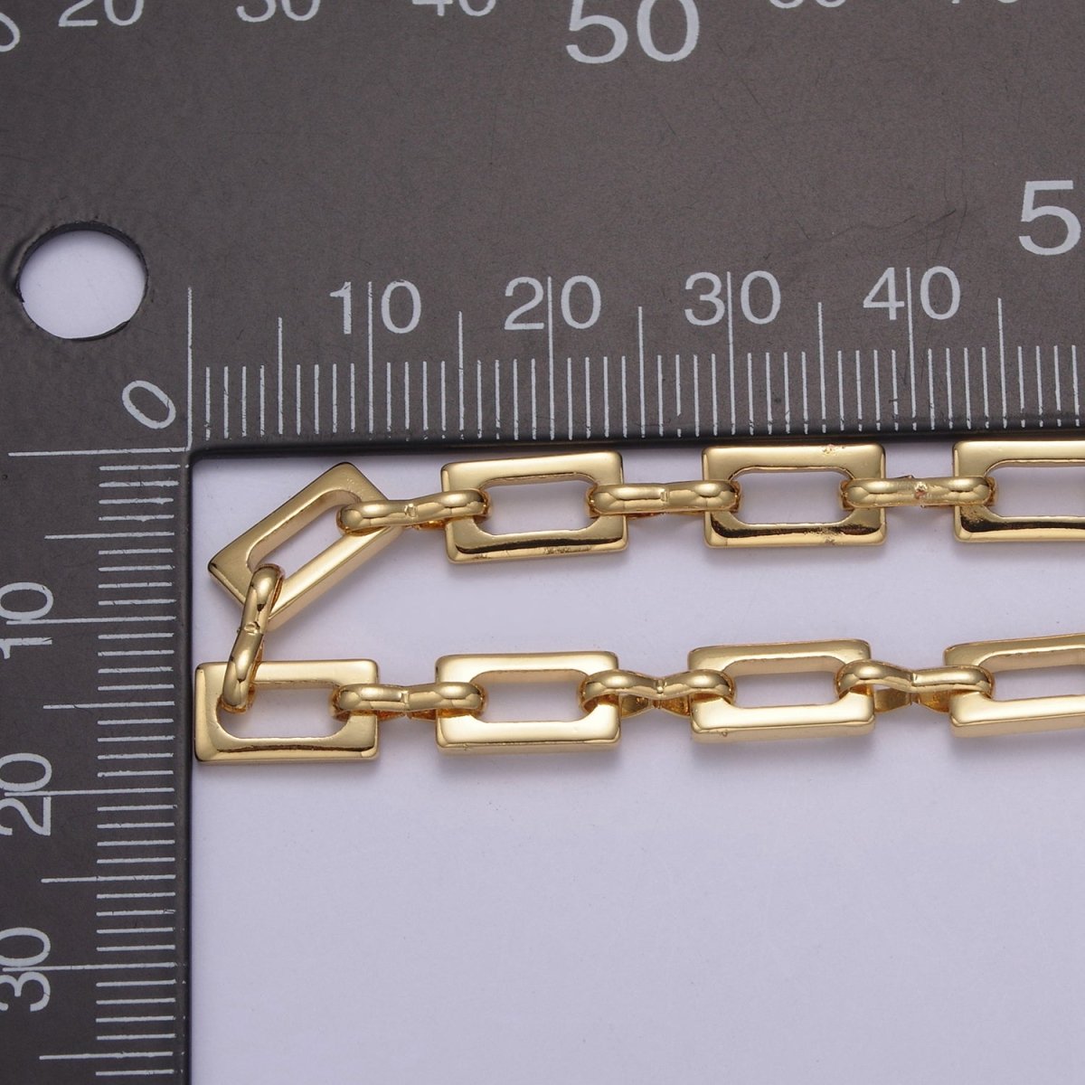 24K Gold Filled Unique Unfinished Chain For Jewelry Making, 9.8X5.5mm Width Rectangle Paper Clip Chain with 3.3mm Figure Eight Link | ROLL-647 Clearance Pricing