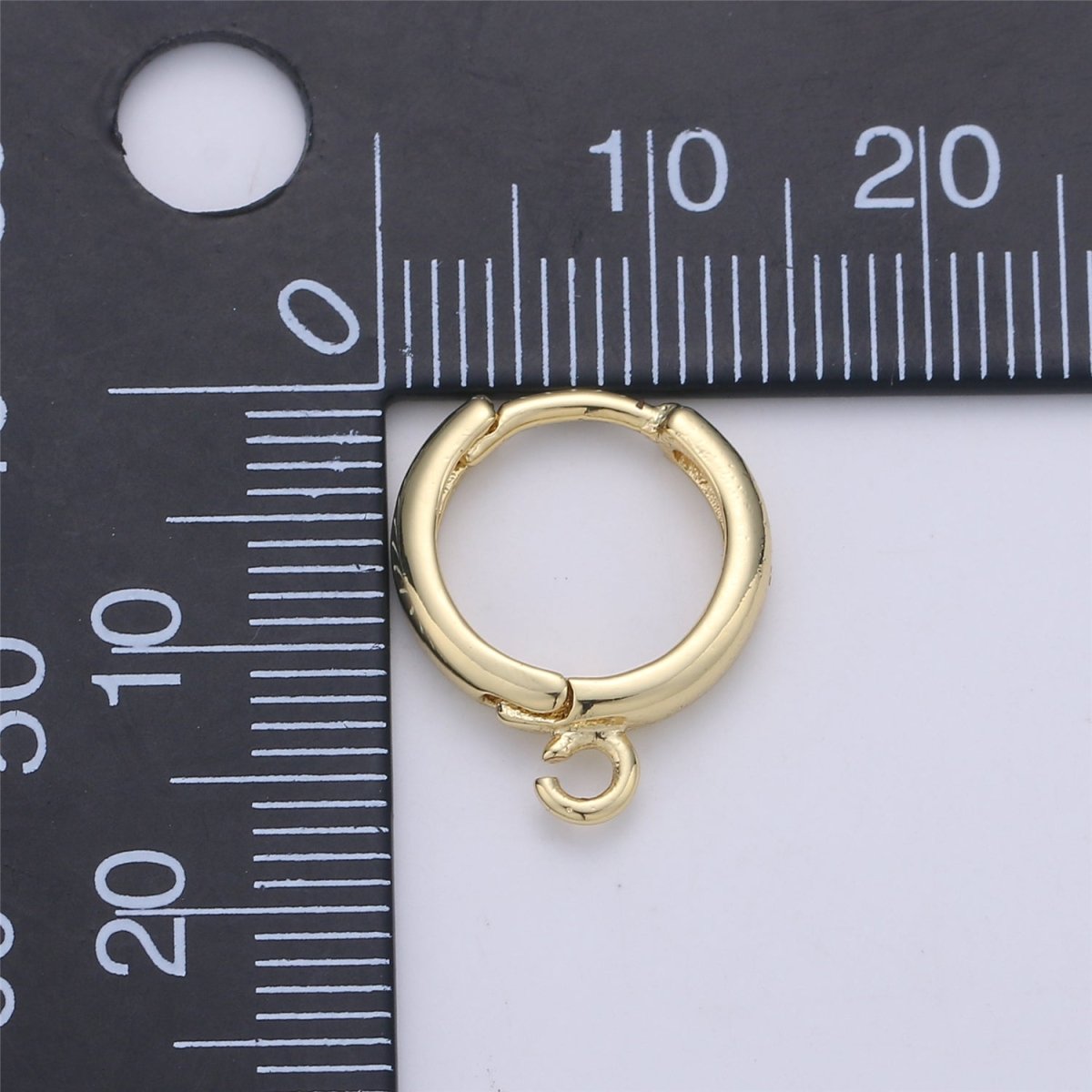 24K Simple Golden Gold Filled Huggies One Touch Earring - K-350