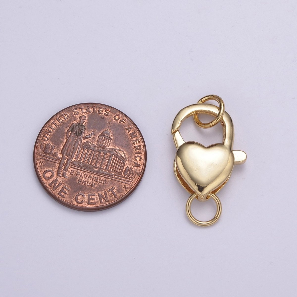 25.2x12.3mm Gold Small Heart Shaped Lobster Claw Clasp L-571