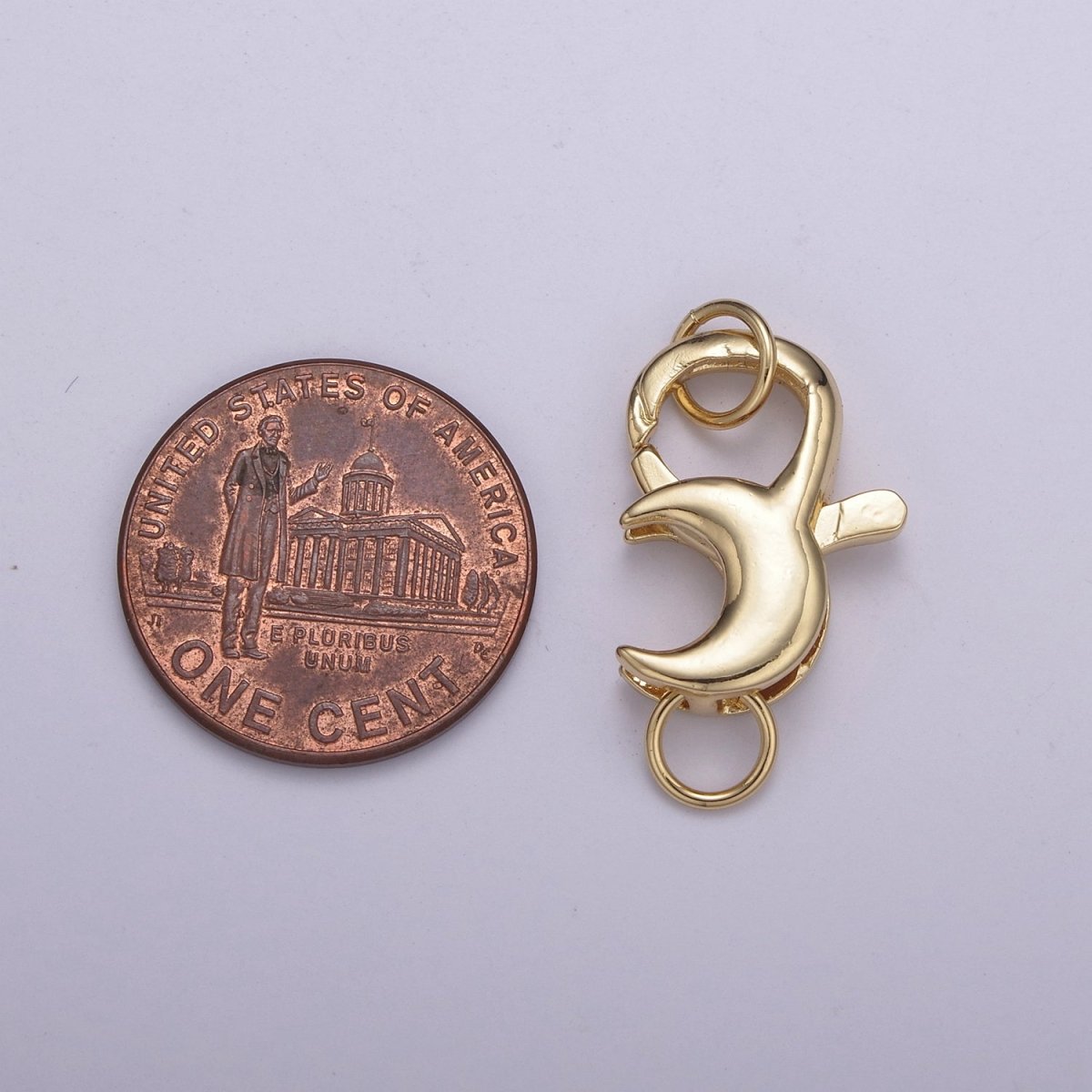 25.8x12.7mm Gold Small Moon Shaped Lobster Claw Clasp L-572
