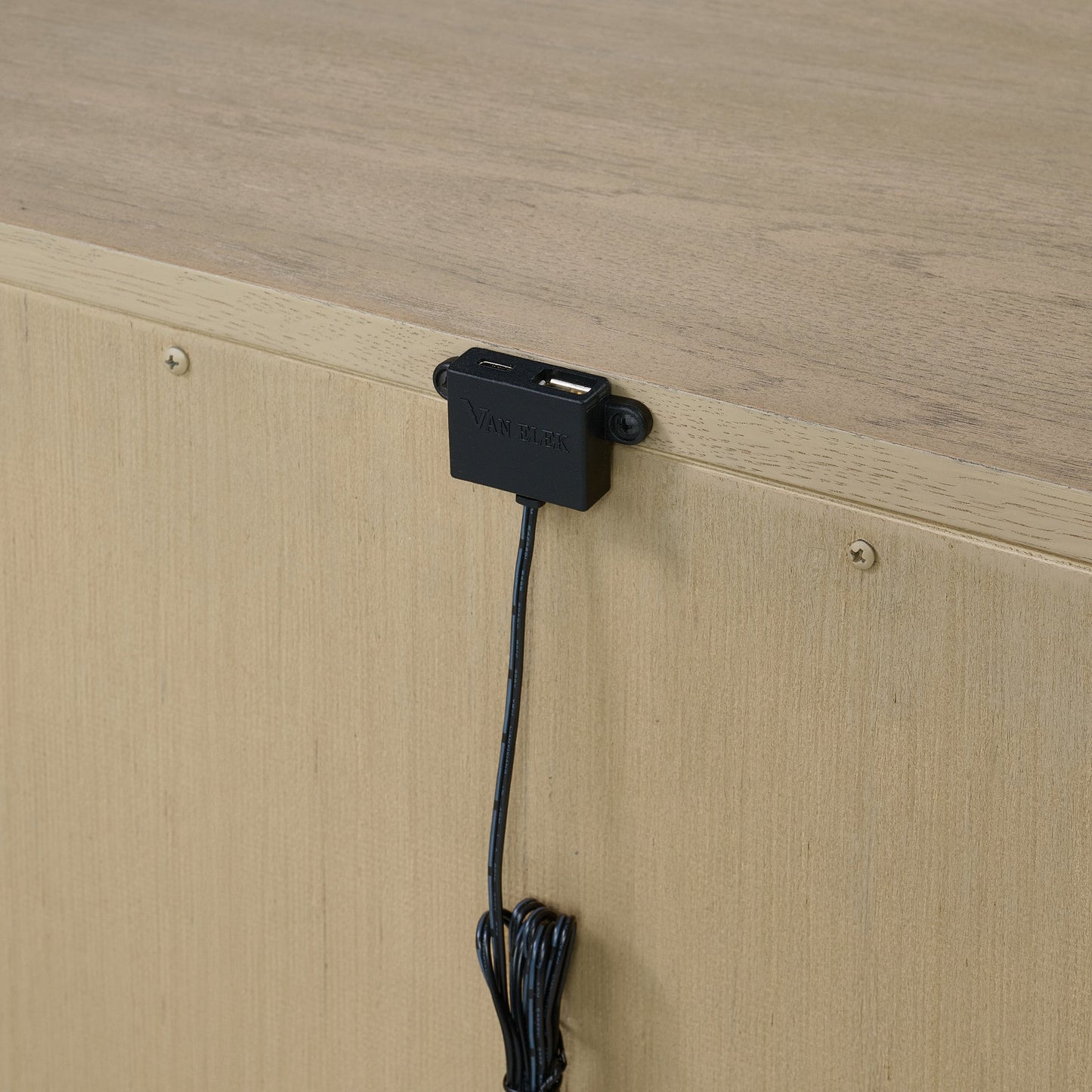 Brown 3-Drawer Nightstand With USB