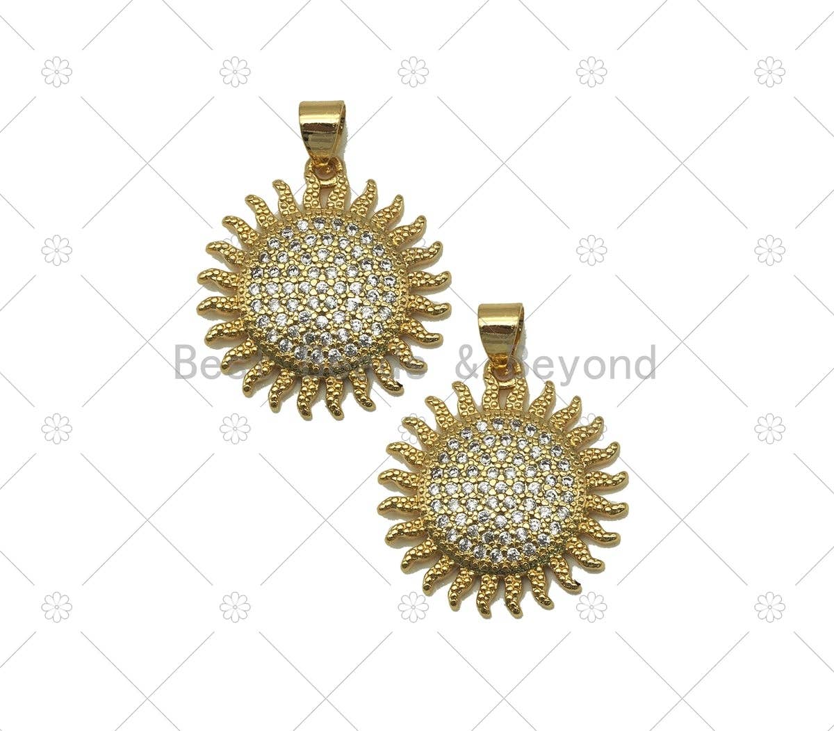 CZ Sunflower Charm, Sku#LK525