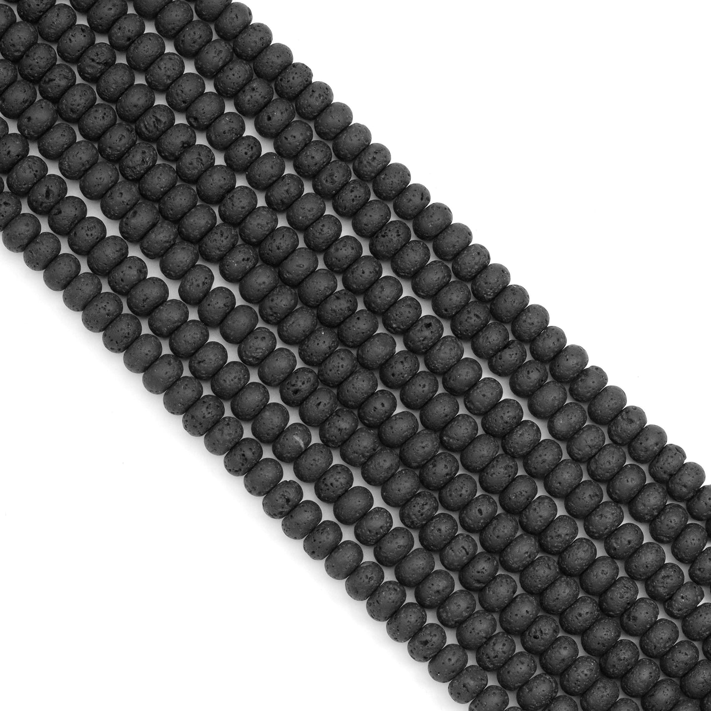 4x6mm/5x8mm Rondelle Smooth Black Lava Beads, Sku#U1871