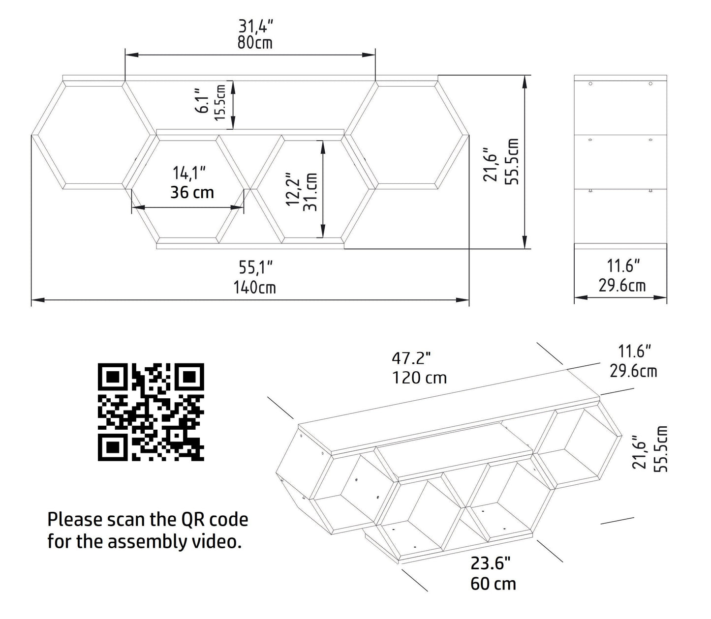 Bal 47'' Geometric Style TV Stands
