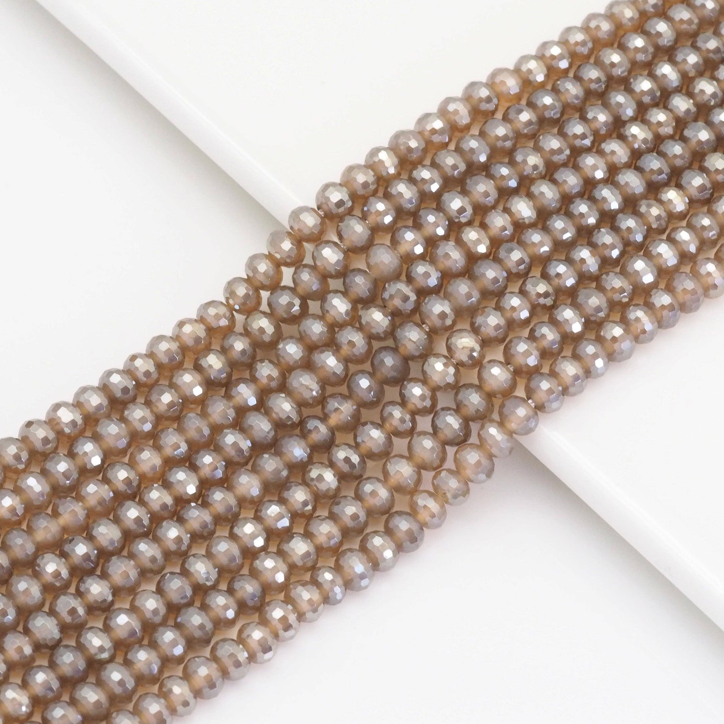 Mystic Brown Agate Rondelle Faceted Beads, Sku#UA310