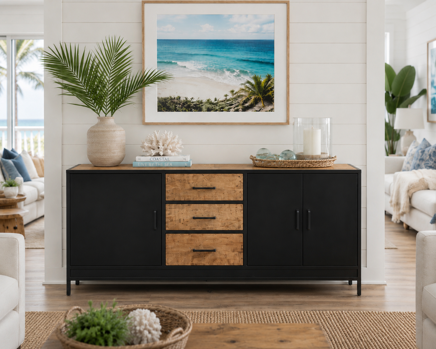 Jaipur Forge Sideboard L — 79" W × 20" D × 35" H