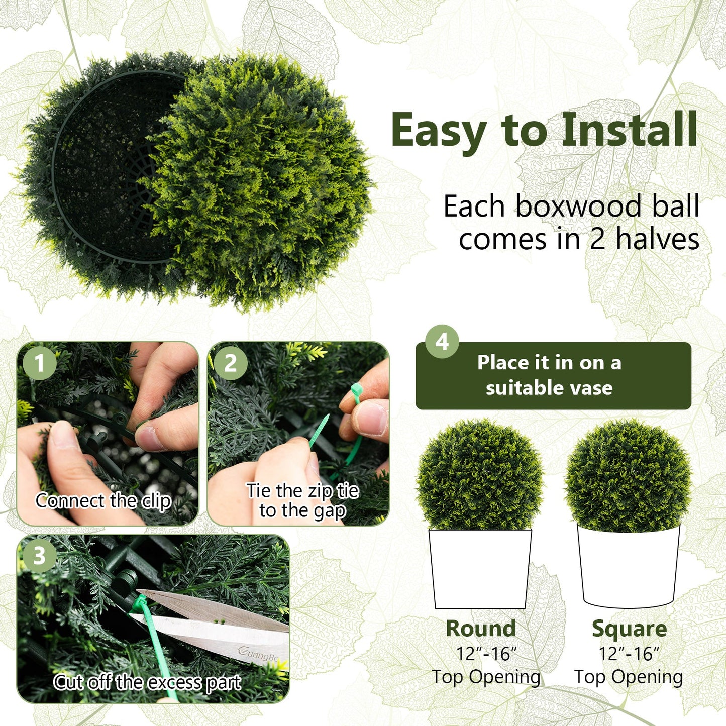 2 Pieces 18/22 Inches Indoor Outdoor Faux Decorative Balls for Patio Garden Front Door Balcony and Backyard