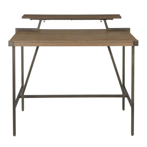 Counter Table in Antique Metal and Bamboo