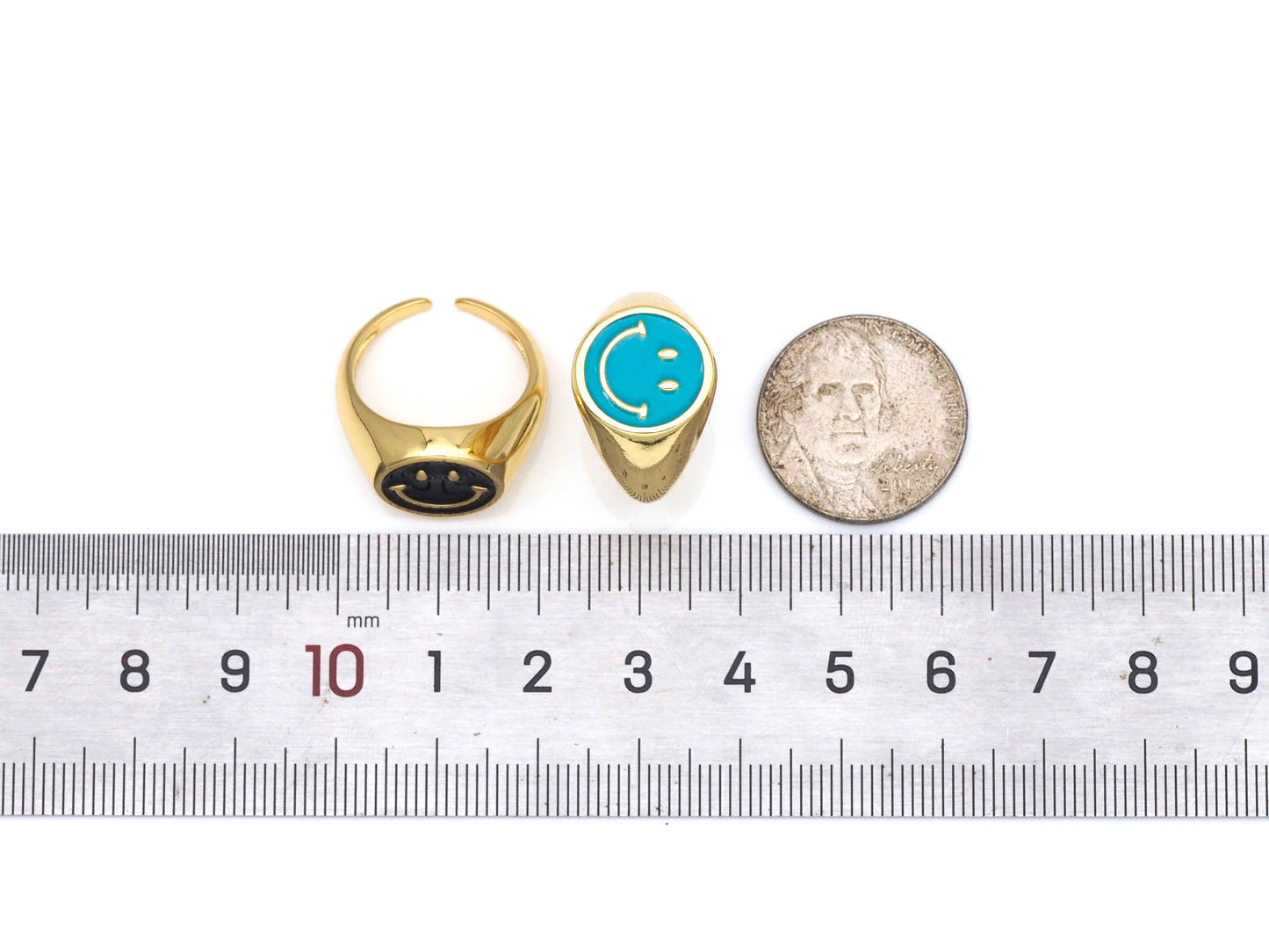 Enamel Smiley Face Ring, X263C