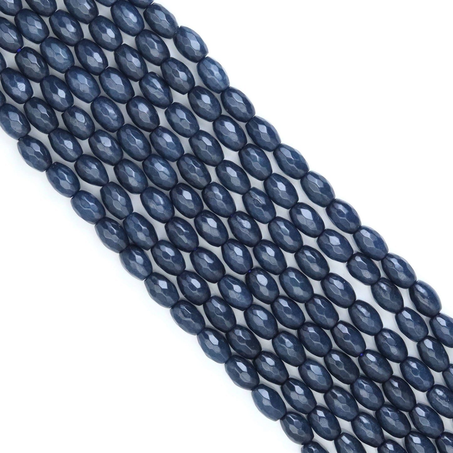6x9mm Sapphire Jade Faceted Rice Beads, Sku#U2033