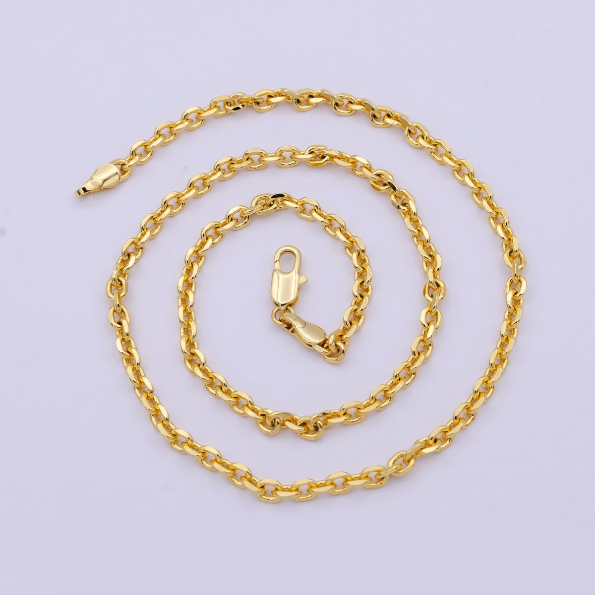 3.26 mm Cable Chain | Gold Filled Cable Necklace | Unisex Men Woman Necklace 17.7 inch | WA-796 Clearance Pricing