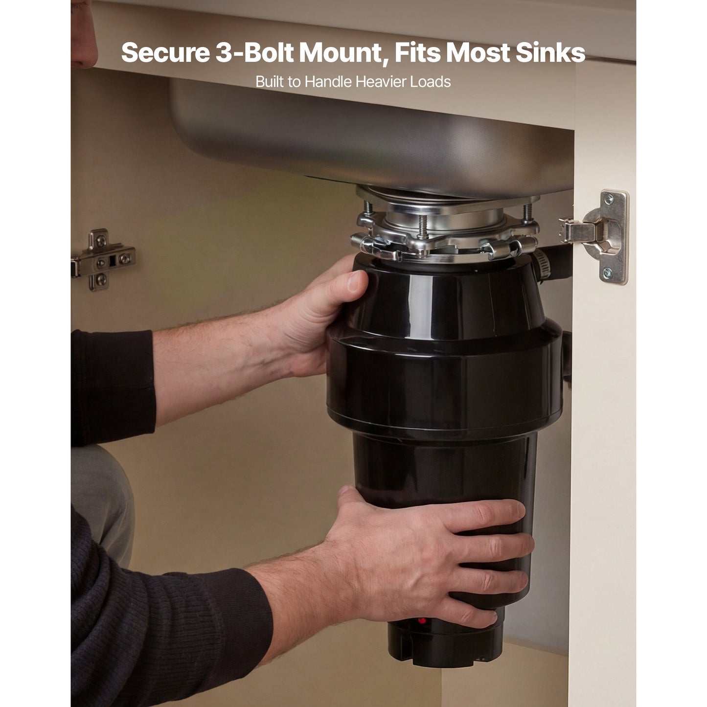 Food Waste Garbage Disposal, 1HP DC Motor