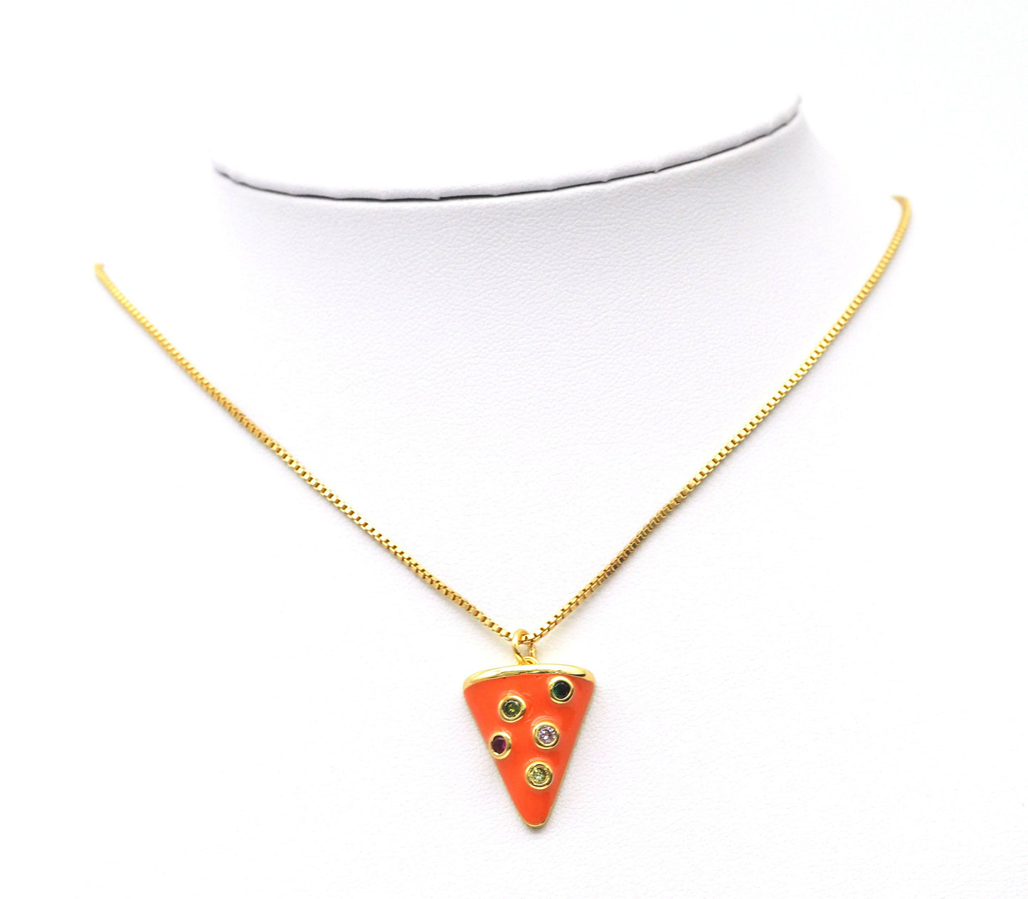 CZ Enamel Tirangle Charm, Sku#LK588