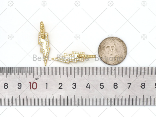 CZ Dangle Lightning Higgie Earrings, Sku#J326
