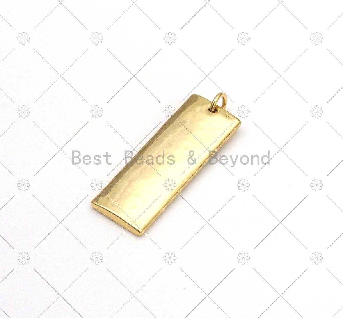 Enamel Rainbow and Rain On Rectangle Shape Pendant, 18K Gold Filled Rianbow Charm, Necklace Bracelet Charm Pendant,11x32mm, Sku#L634