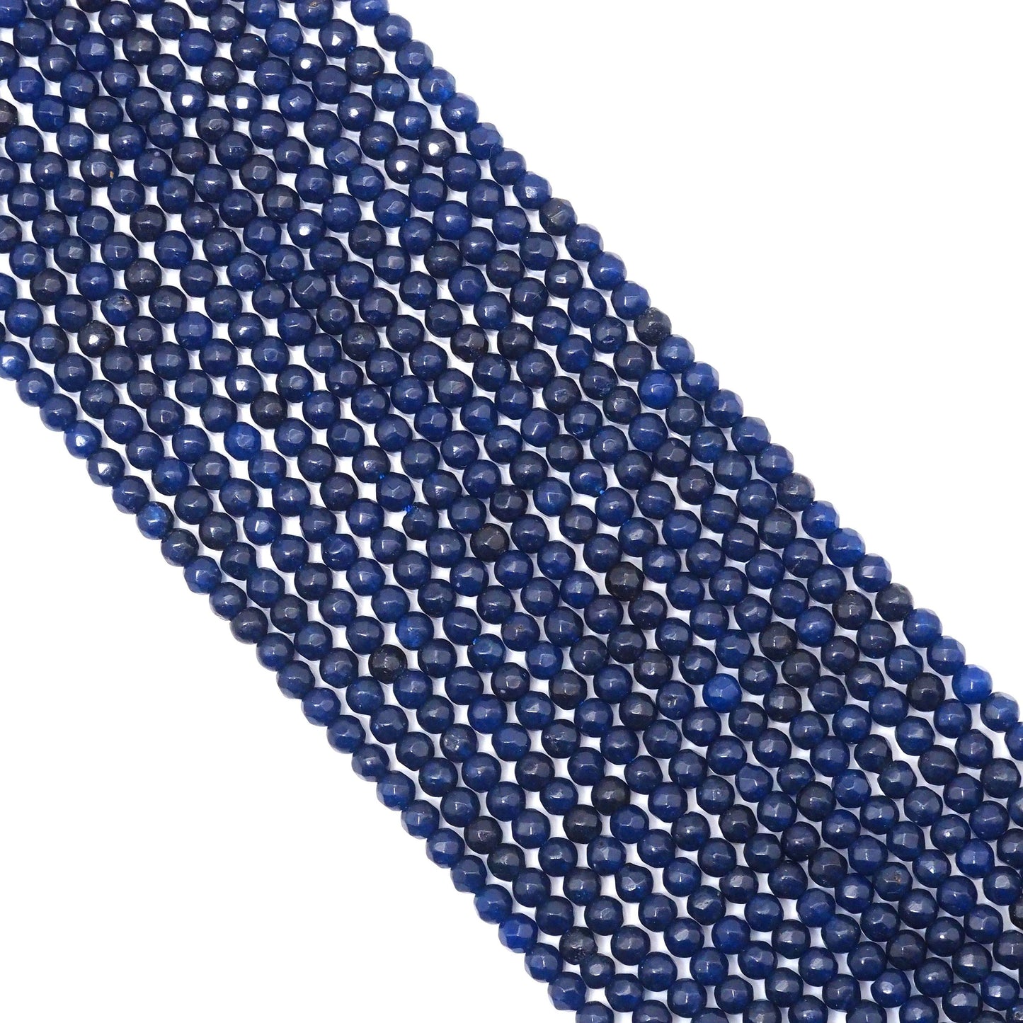 Copy of Blue Jade Round Faceted Beads, 4mm, Sku#U1633