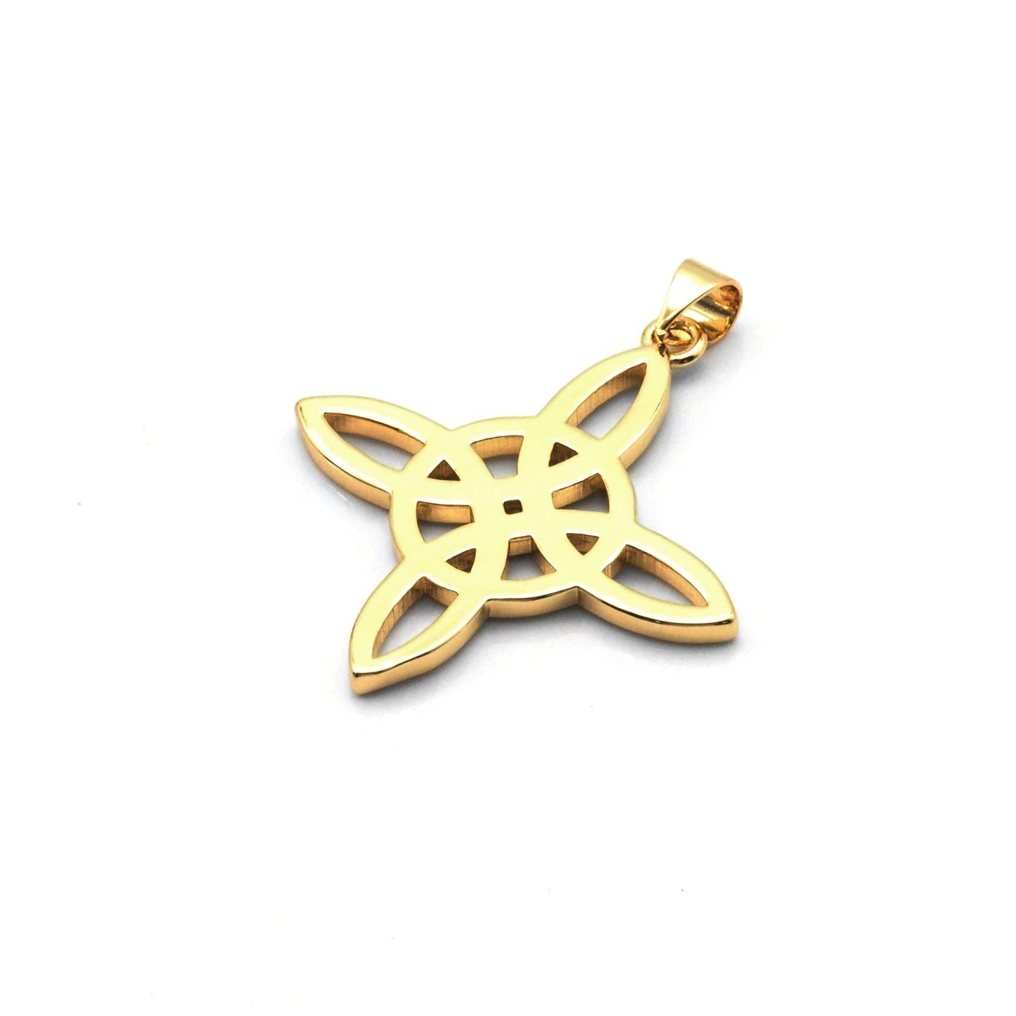Black white enamel Chinese Knot Flower Charm, Sku#LK822