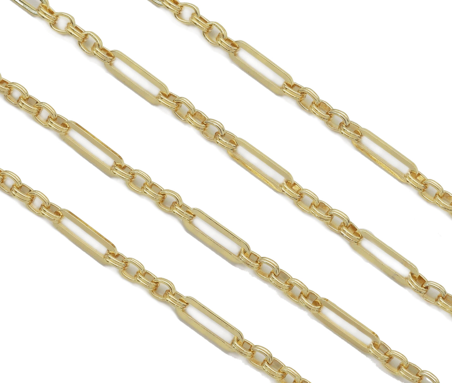 Long Link Mixed Paper Clip Chain by Yard, wholesale chain, unfinished chain, sku# LS28