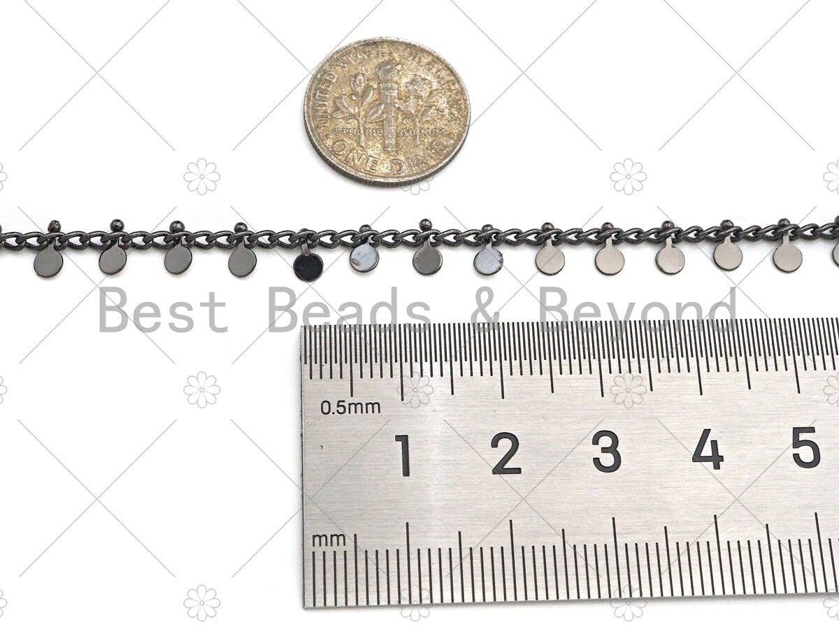 High Quality 3mm Sequin Disc Chain, 18K Real Gold Plated Round Disc Circle Chain, Gold Round Circle Disc Chain, Bulk Wholesale, SKU#M308