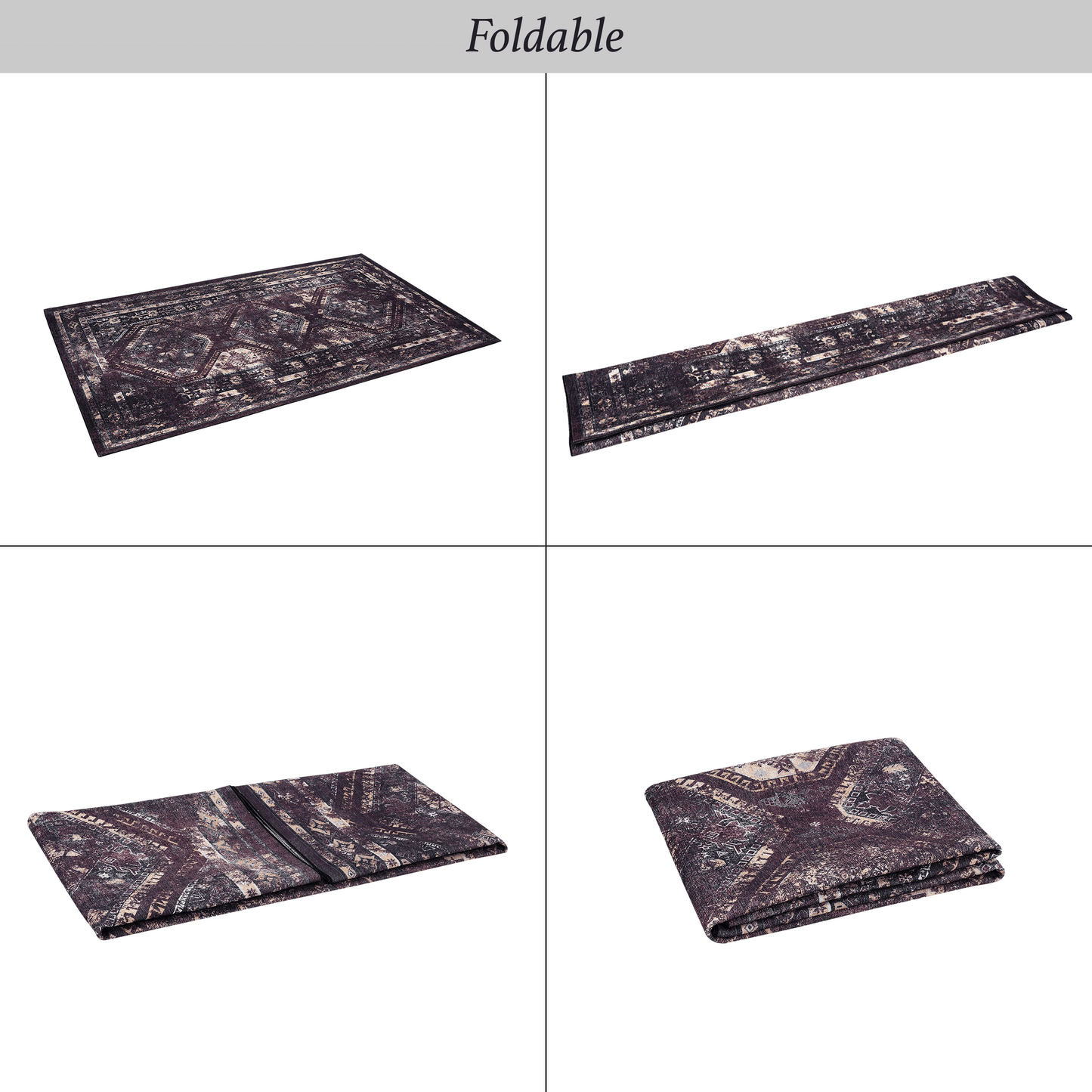 MAVAL Burgundy Washable Rug 9x12 Area Rug