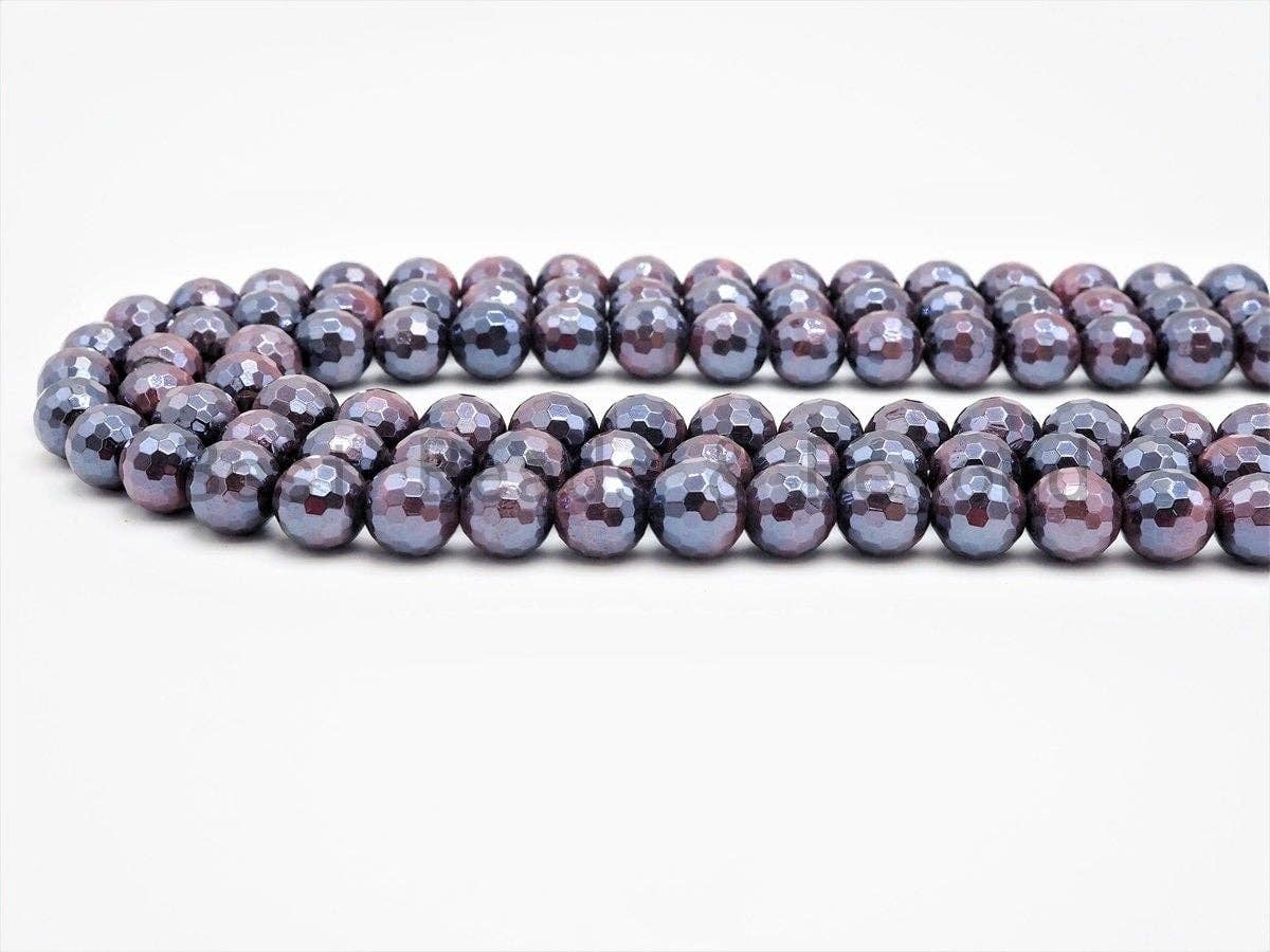 High Quality Mystic Plated Faceted Red Brown Tiger Eye Beads, 6mm/8mm/10mm/12mm/14mm Tiger Eye Gemstone Beads, 15inch Full strand, SKU#U410