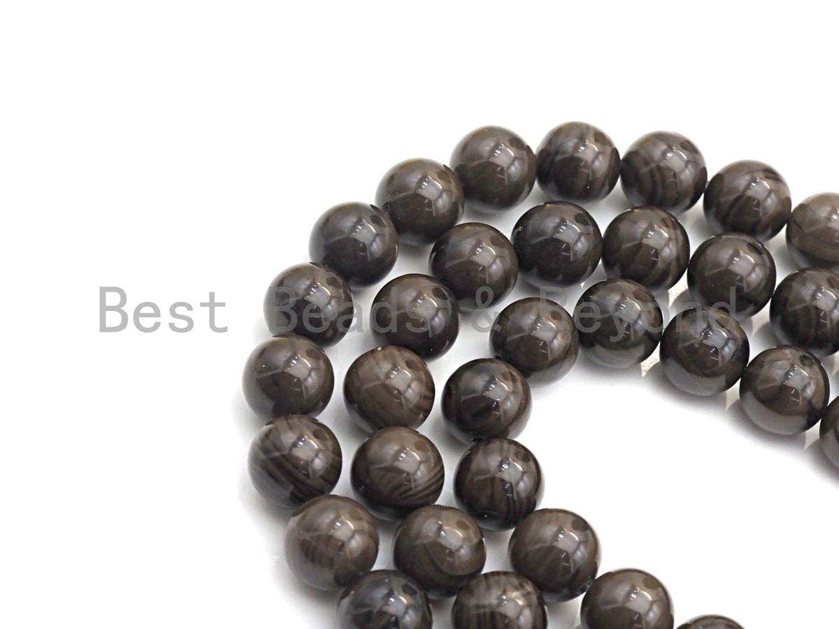 Natural Coffee Grain Jasper , Round Smooth 6mm/8mm/10mm/12mm, 15.5" Full Strand, sku#U637