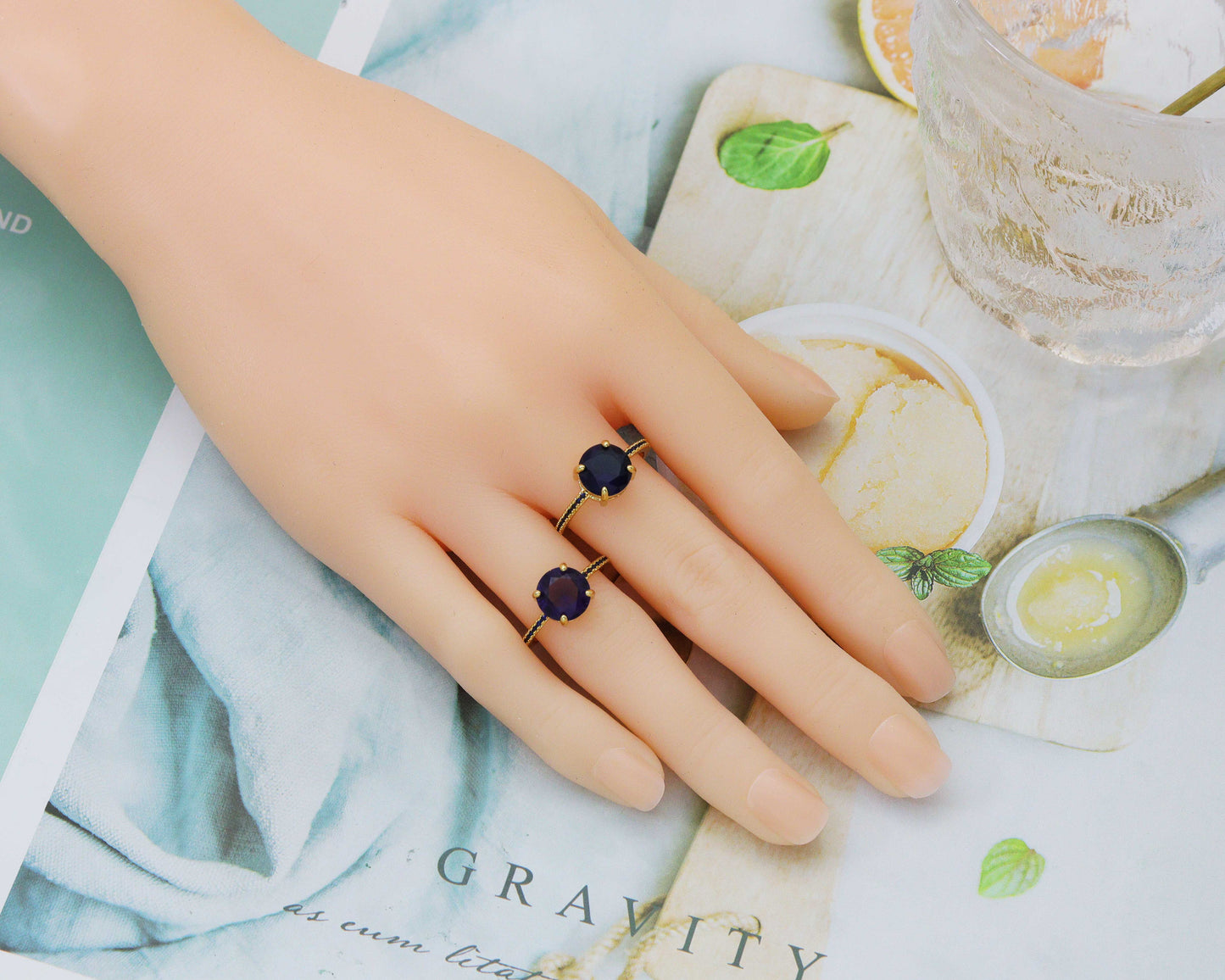 Big Round CZ Adjustable Ring, Sku#X311