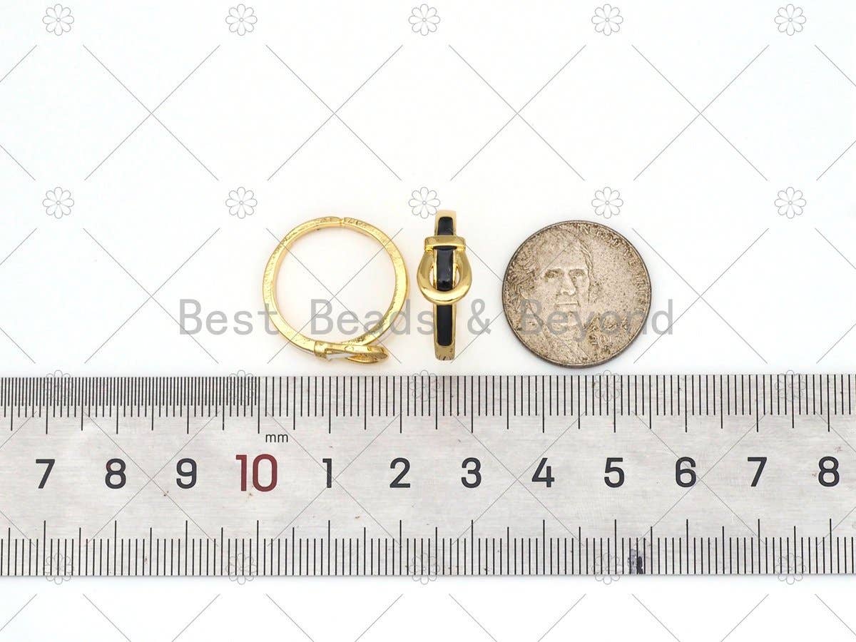 Enamel Belt Fastener Shape Adjustable Ring, Sku#LK485