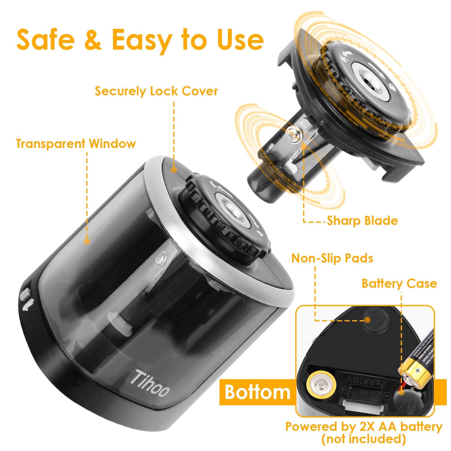 Electric Pencil Sharpener for Home and School, Auto/Manual
