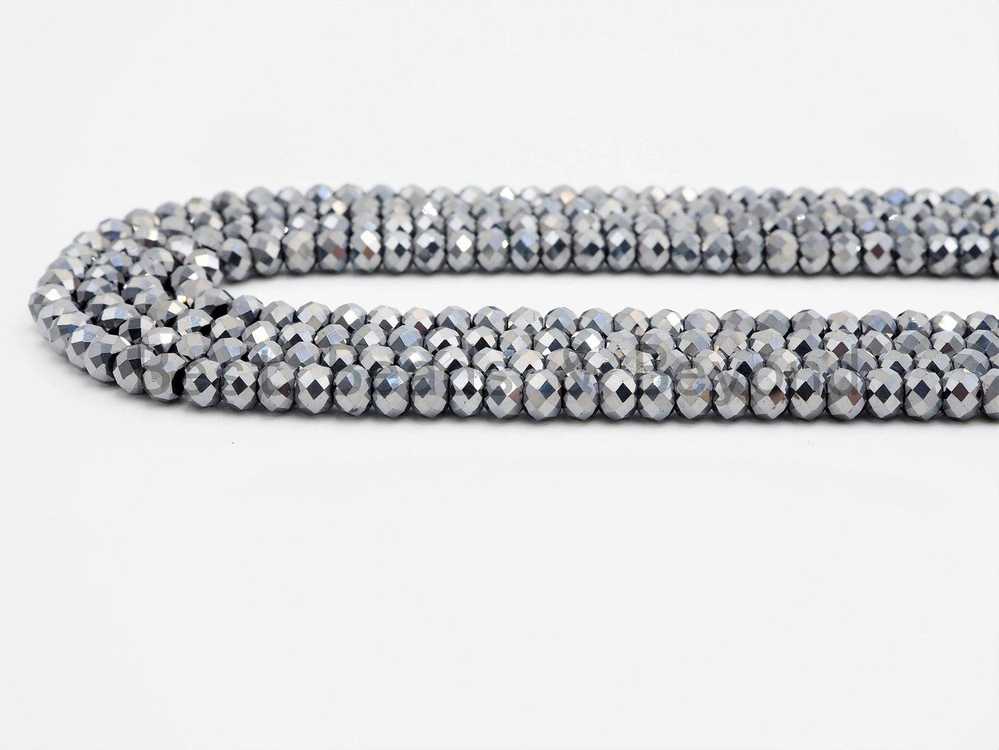 Quality Gray Rondelle Tera Hertz Beads,1x2/3x4/3x5/5x8mm Rondelle Faceted Beads, Bright Gray Beads,15inch strand,SKU#U376
