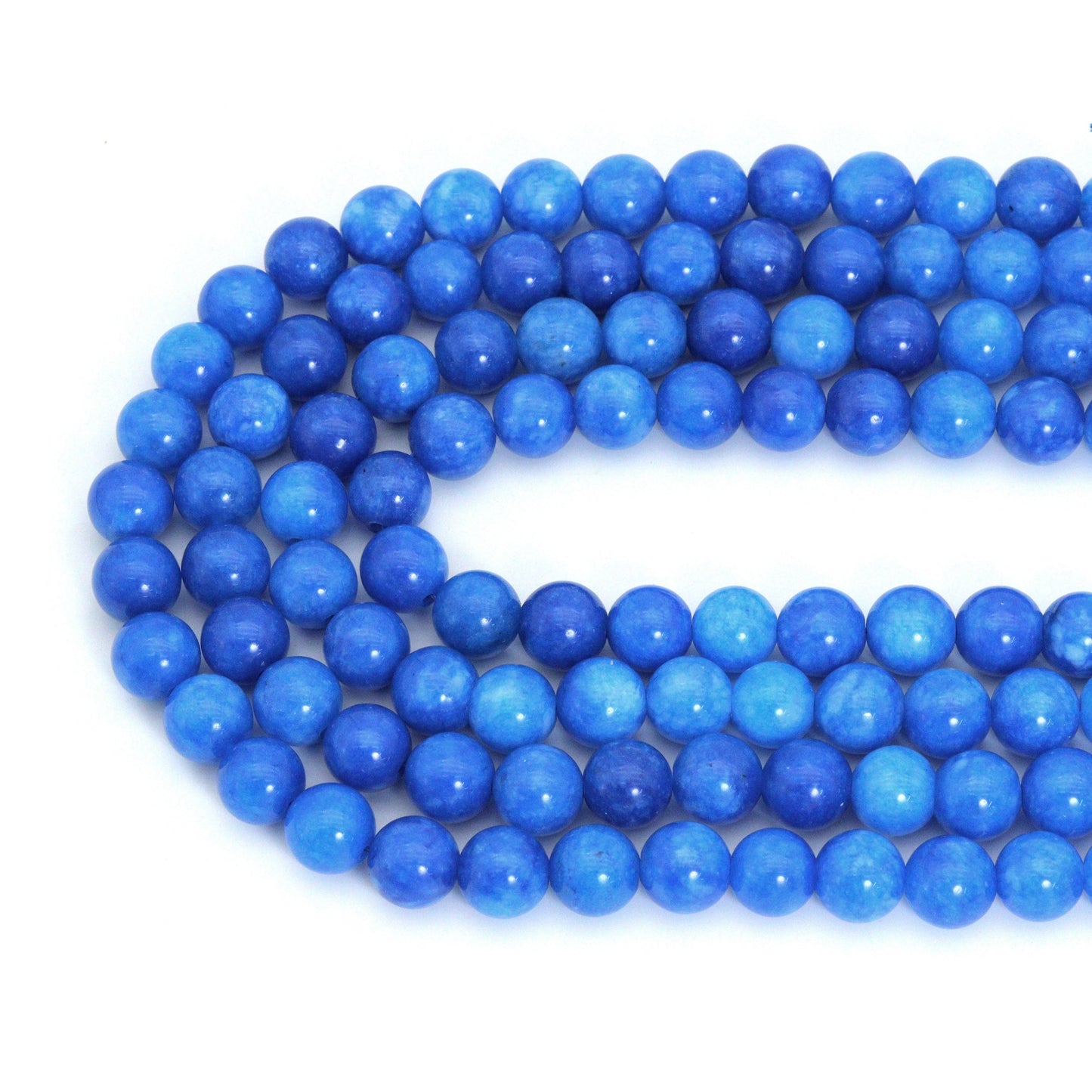 Blue Jade Round Smooth Beads, Sku#U2223C