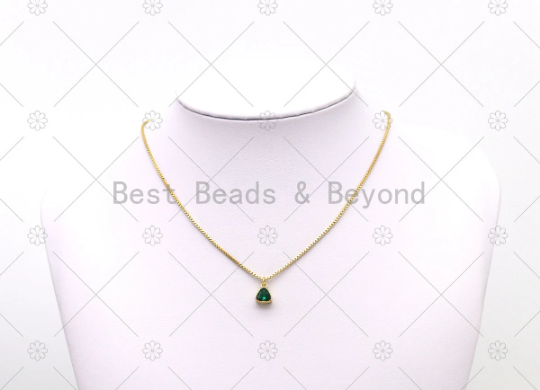 Big CZ Triangle Shape Pendant,Sku#LK526