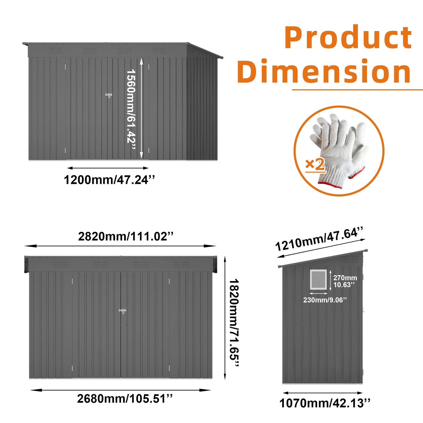 4 x 9 FT Outdoor Storage Shed