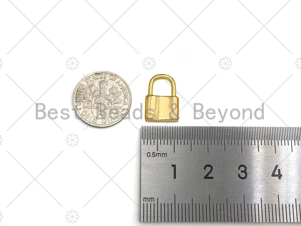 18k Shiny Gold Padlock Charms, Dainty Lock Charms, Padlock Pendant, Gold Charm, Gold Pendant, Padlock Necklace Charms, 10x15mm, Sku#LK06