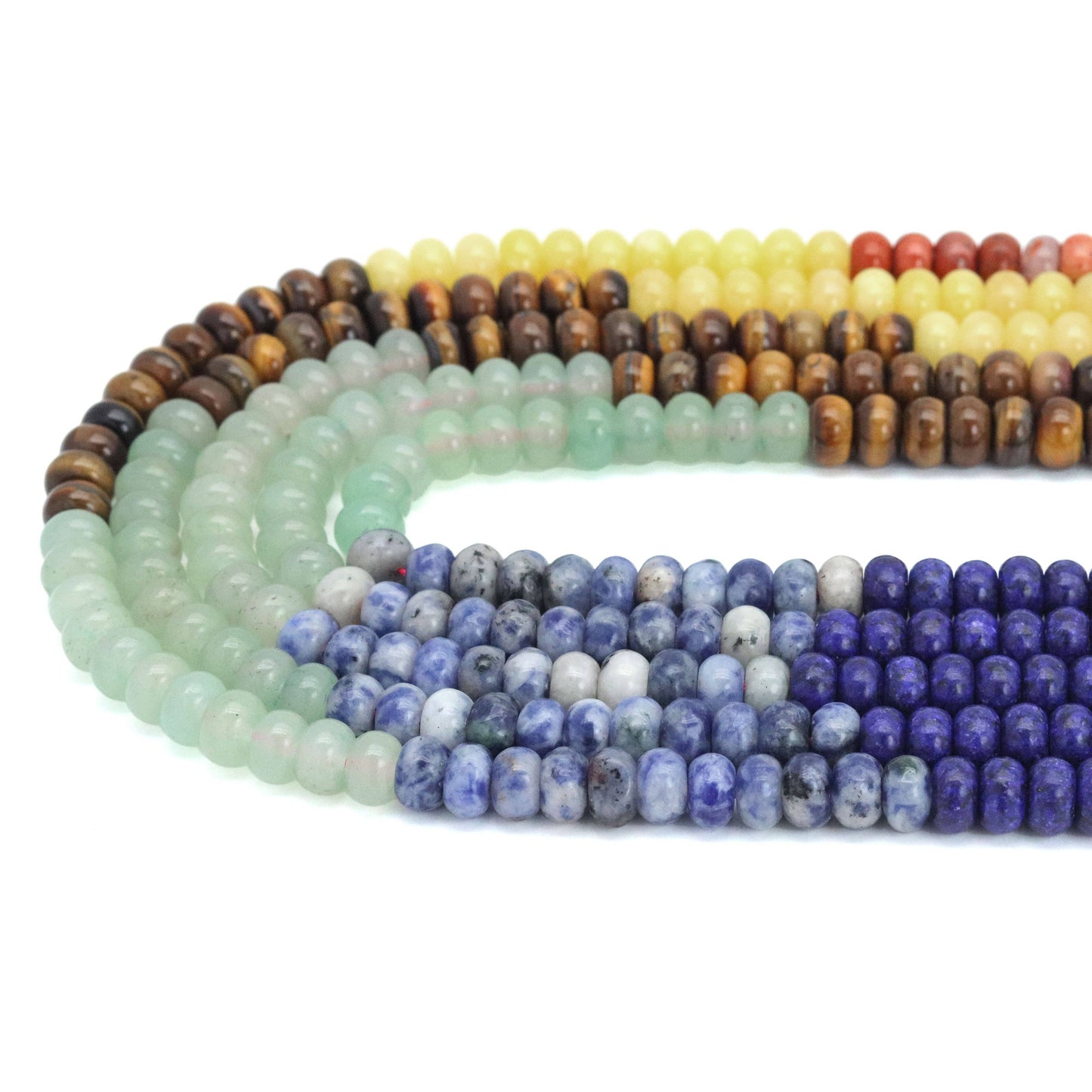 5x8mm Smooth Rondelle Colorful Jade, Sku#U2124