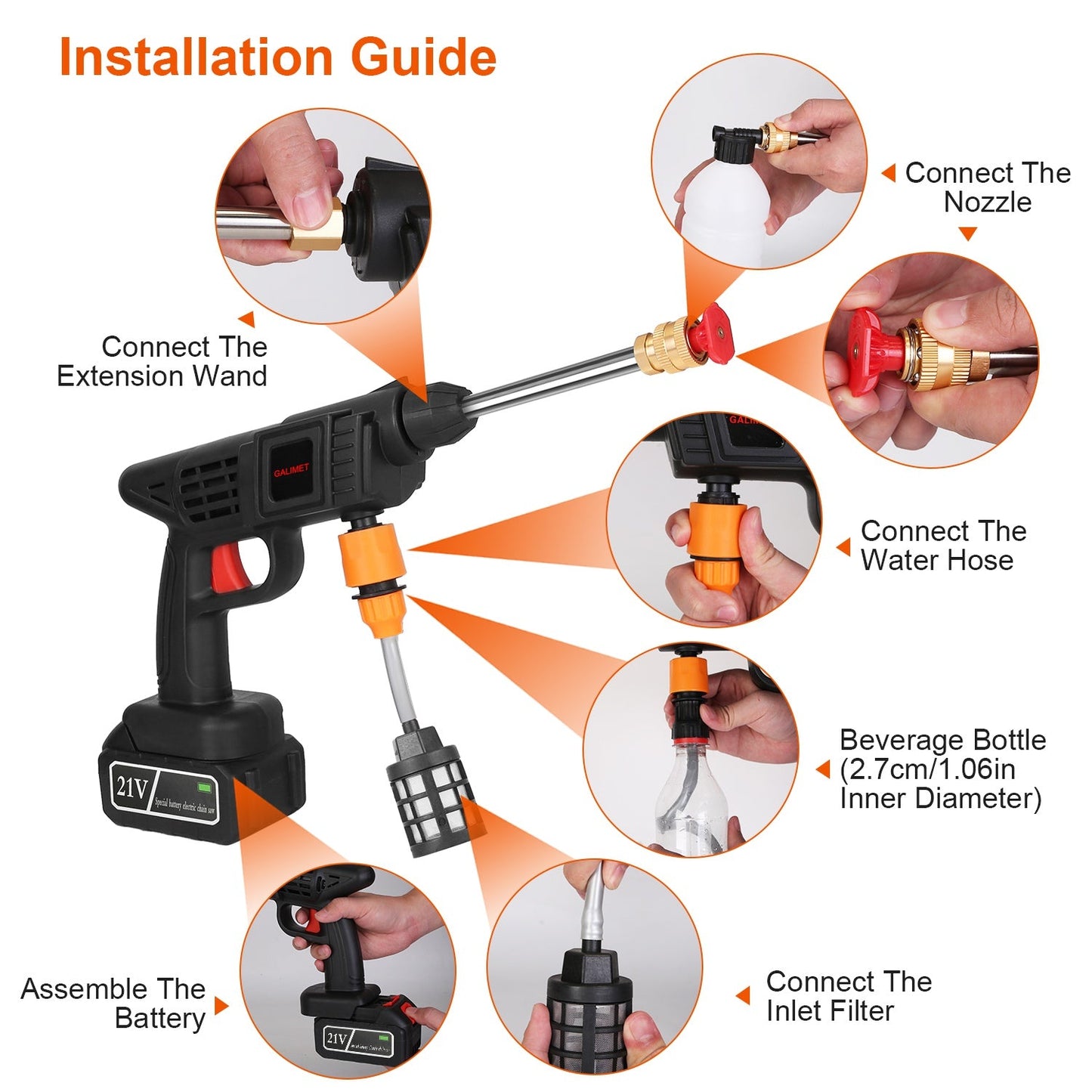 Cordless Pressure Washer Portable Electric Washer for Cars
