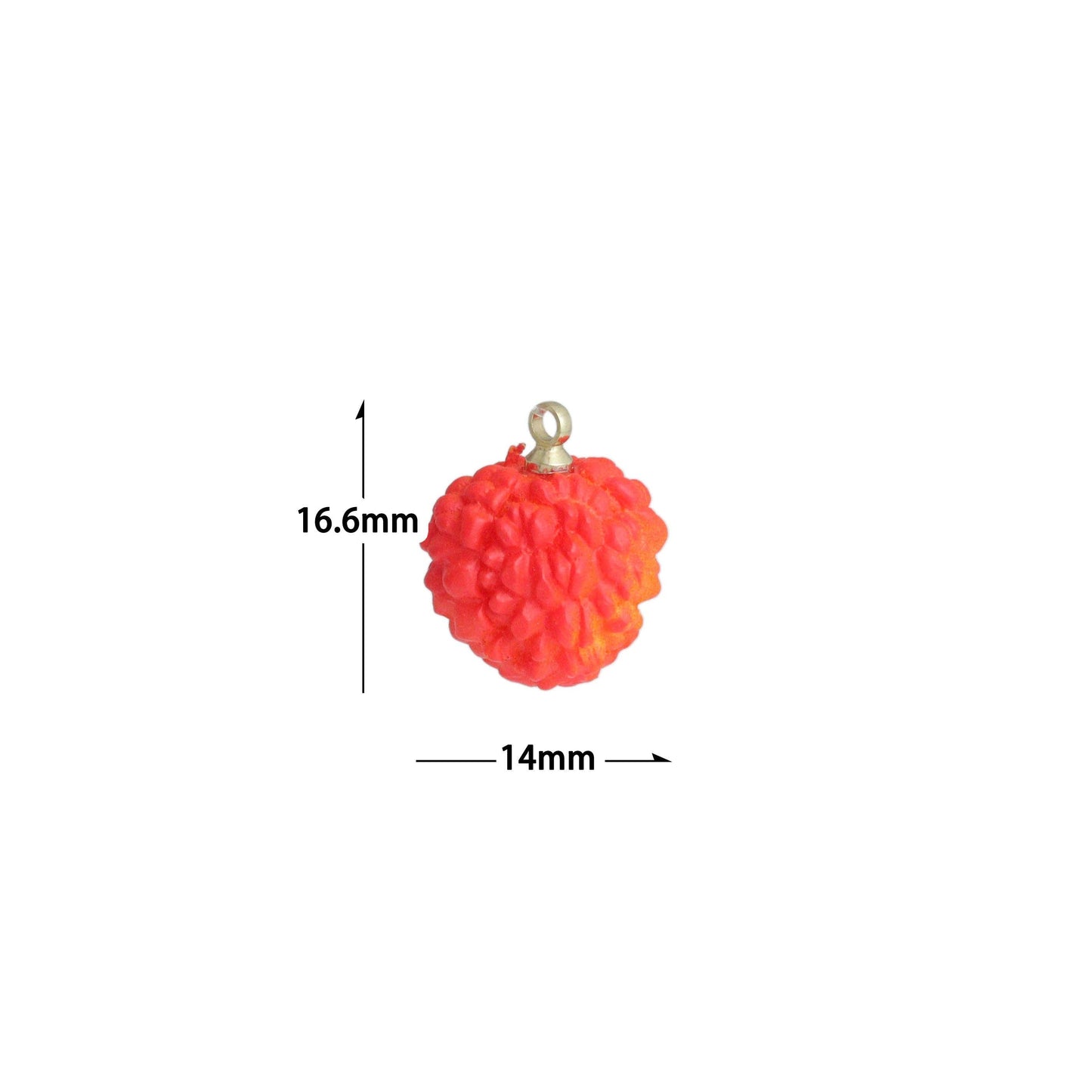 Red Enamel Litchi Charm Pendant,Sku#LK1230