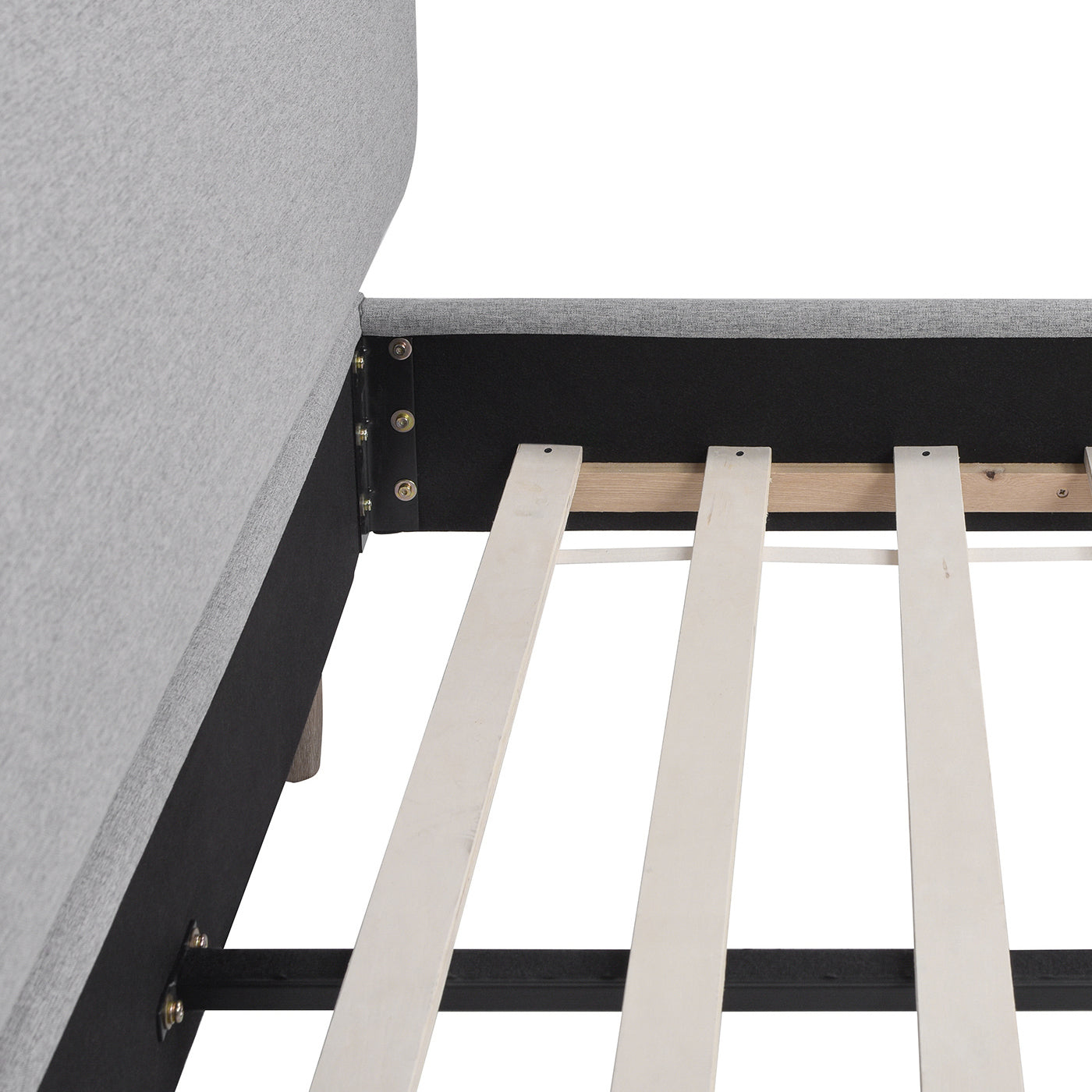 Diego Low Upholstered Platform Bed, Queen, Light