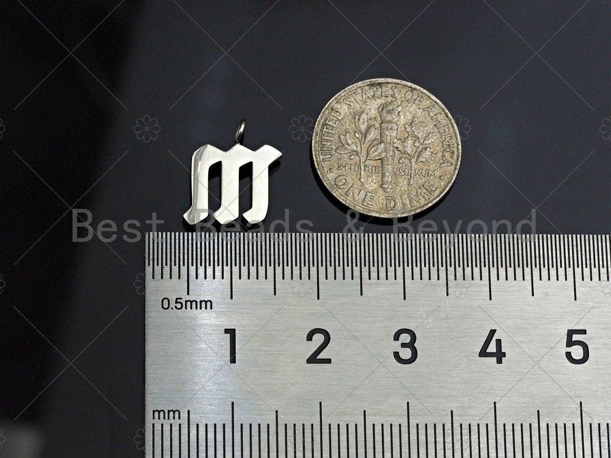 Silver Initial Charm, Silver Alphabet Charm, Y303
