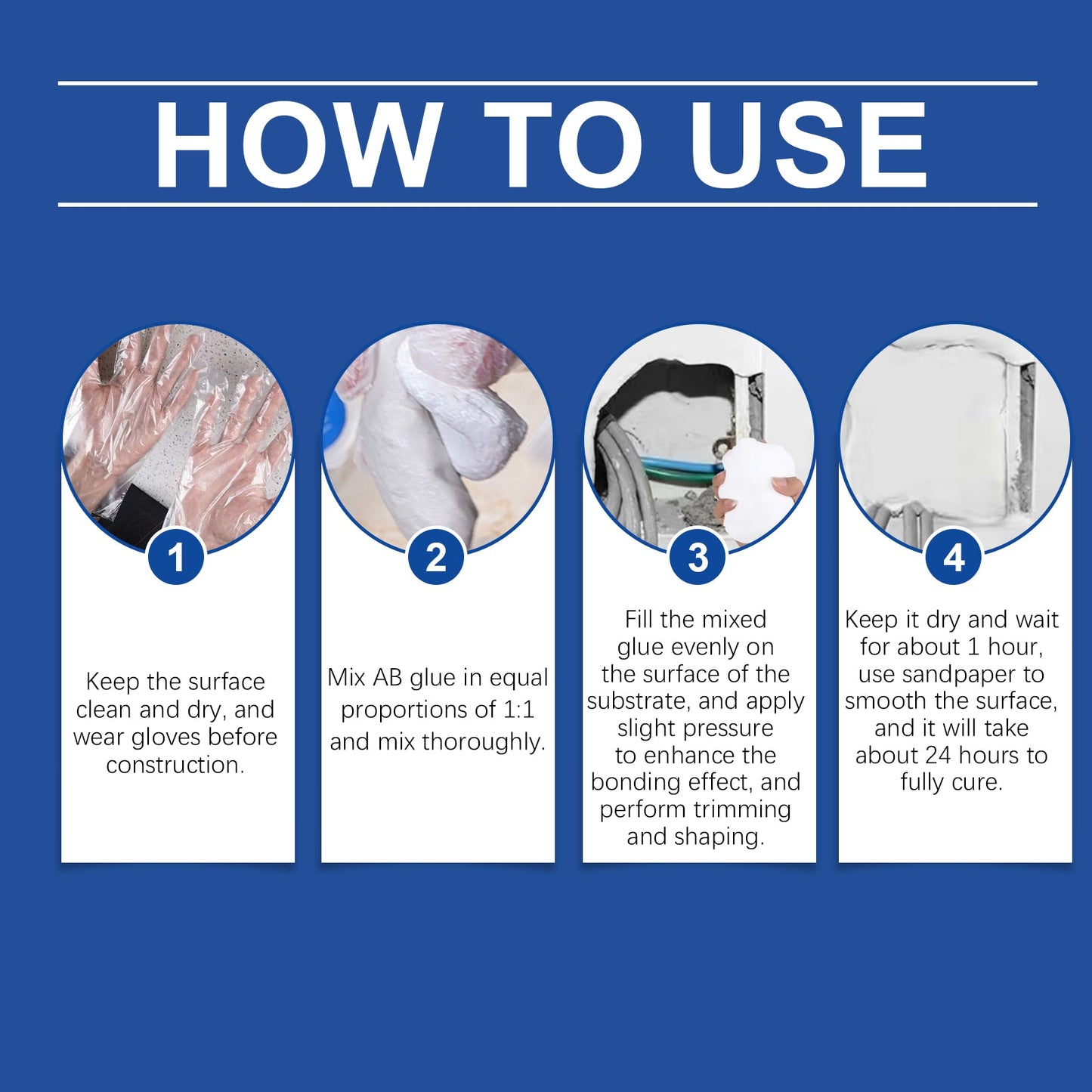 Plastic Steel Mud Iron Glue Leak Repair Waterproof Strong Repair Tile Multi-Functional Ab Adhesive Glue
