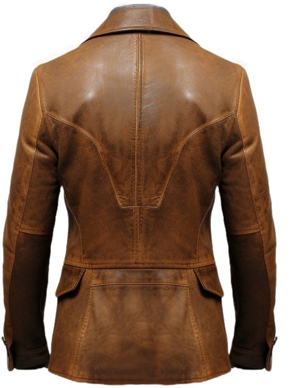 Men’s Two-Button Leather Blazer