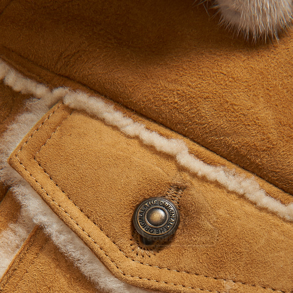 New Aviator B3 Real Sheepskin Shearling Leather Bomber Flying Jacket for Men