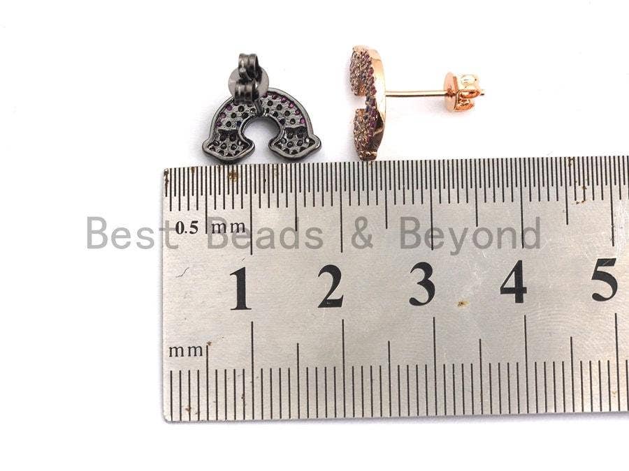 CZ Rainbow Shape Earrings, Sku#J90