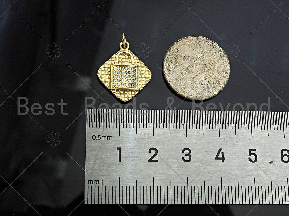 Gold Filled CZ Micro Pave Evil Eye Moon Heart Star Lock Medallion Pendant, 18K Gold Filled Charm,Necklace Bracelet Pendant,17x20mm,Sku#LK325