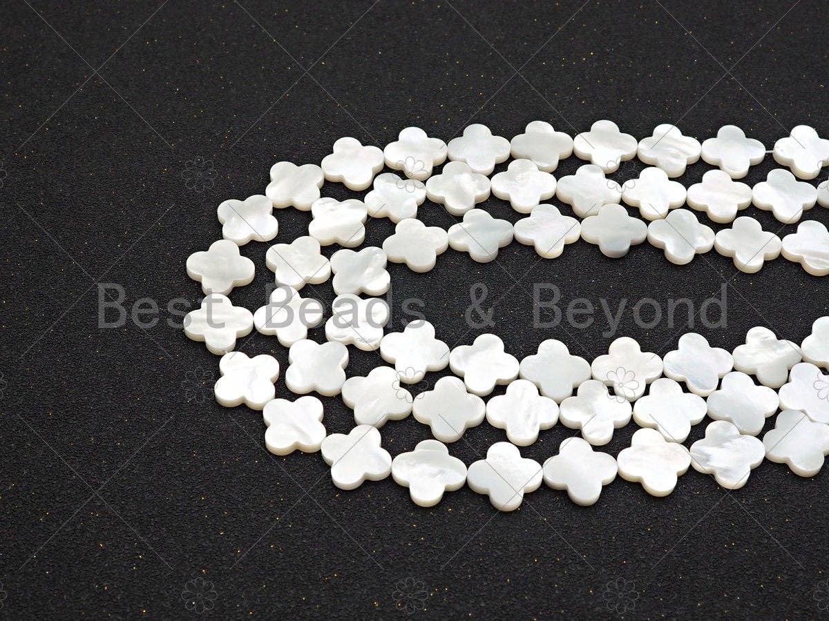 14mm/18mm Clover Quatrefoil Mother of Pearl Beads, sku#T155