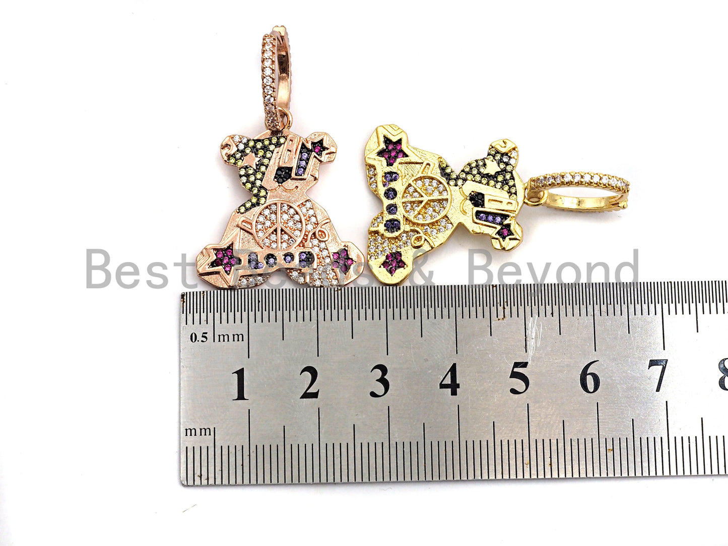 CZ Teddy Bear Earring, Sku#J54