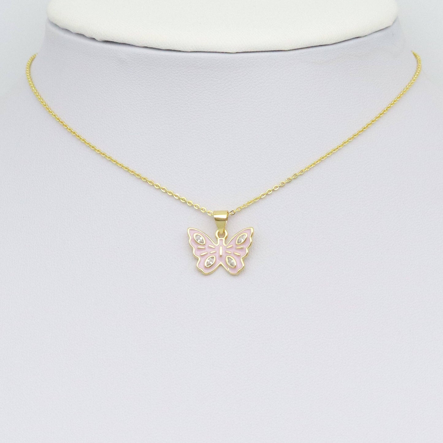 Pale Purple Pink Butterfly Charm Pendant, Sku#LK1065