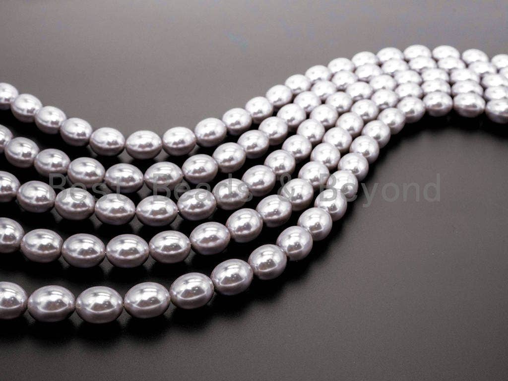 Gray Natural Mother of Pearl Oval beads,12x15mm Pearl Olive